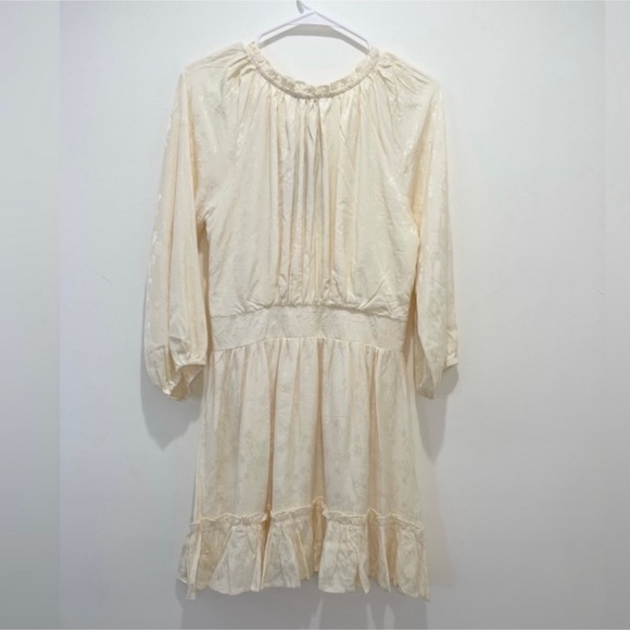 Lulu’s Always The Sweetest Cream Jacquard Ruffled Mini Dress - Picture 6 of 14